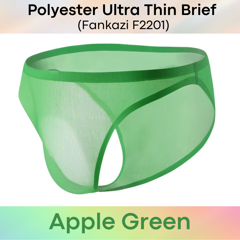 Men's Brief: Polyester Ice Silk Ultra Thin No Line Brief Underwear Underwear (F2201)