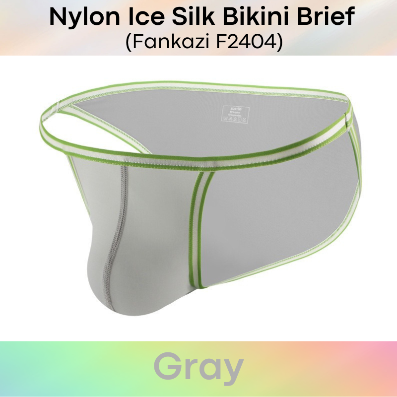 Men's Brief: Nylon Ice Silk Bikini Brief (F2404)