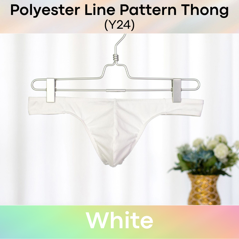 Men's Thong : Polyester Line Pattern Thong (Y24)