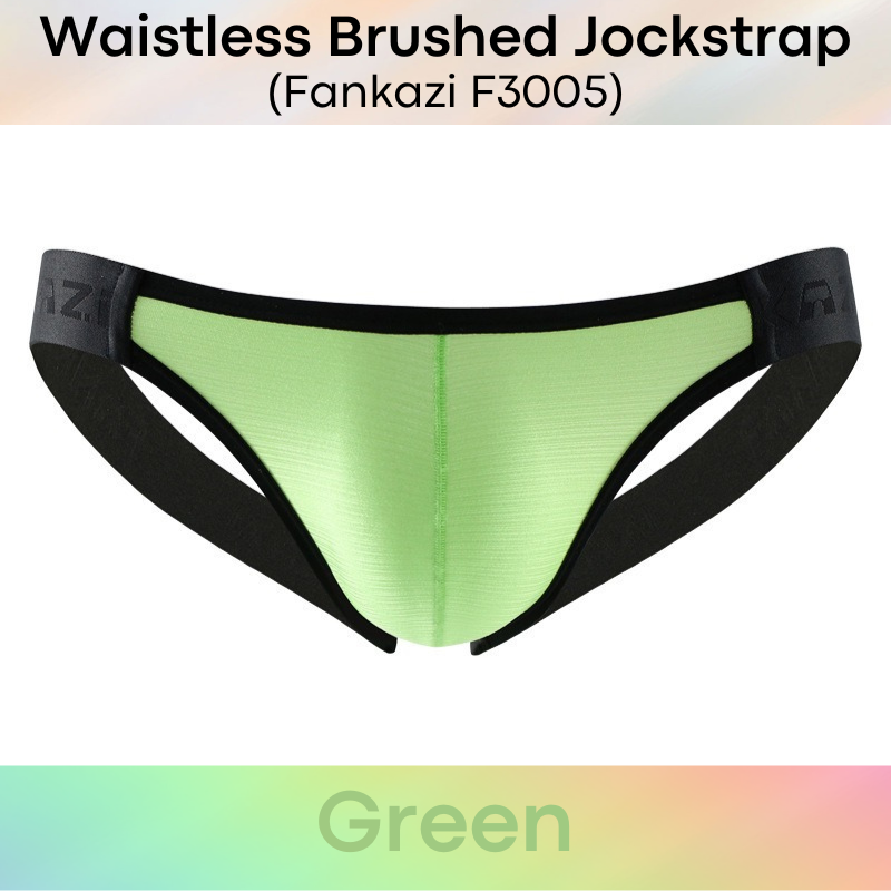 Men's Jockstrap: Nylon Metallic Brushed Waistless Jockstrap Underwear (F3005)