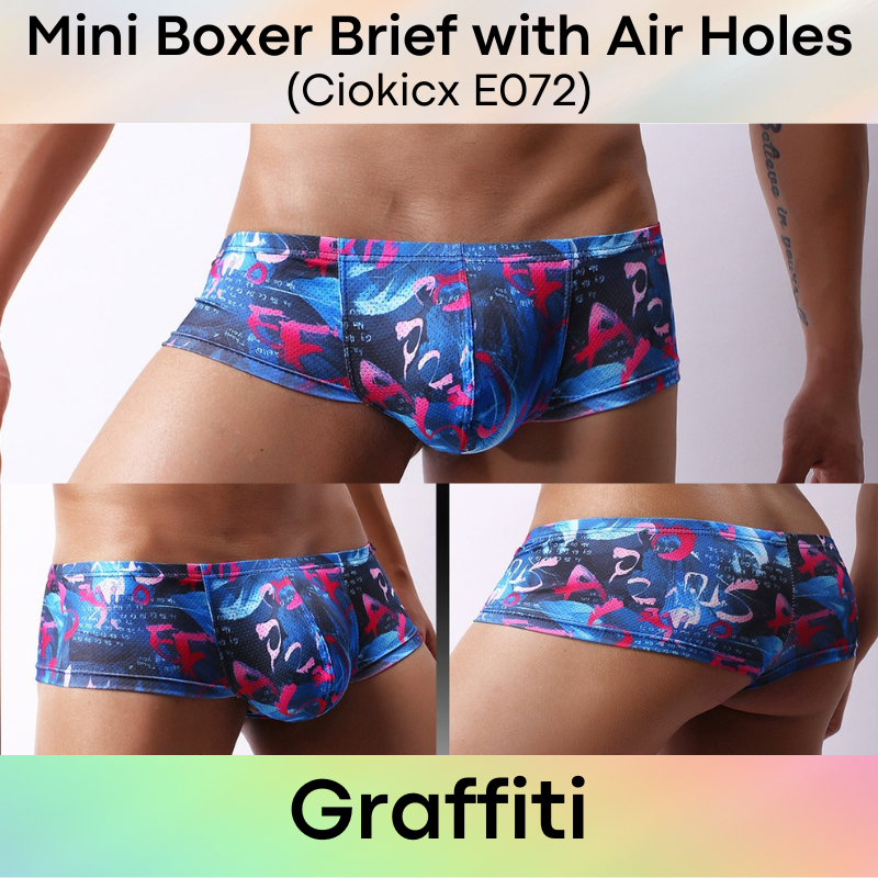 Men's Boxer : Bikini Style Printed Designs Polyester Boxer Brief (Ciokicx E072)