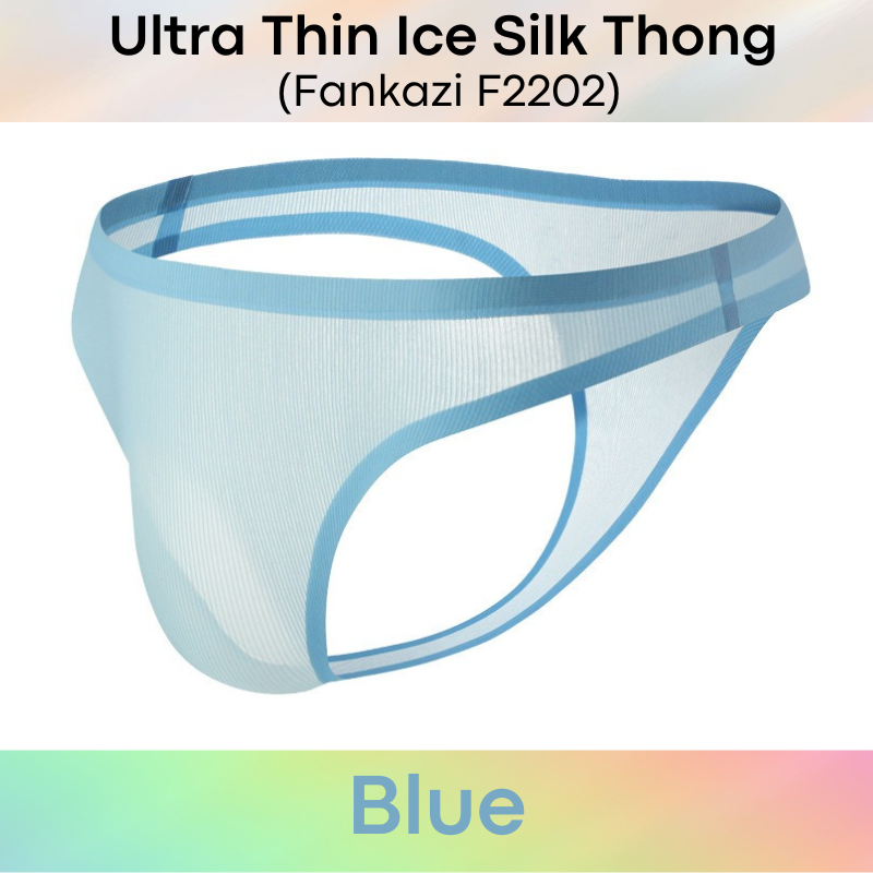 Men's Thong : Ice Silk Ultra Thin Underwear (Fankazi F2202)