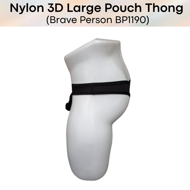 Men's Thong: Nylon 3D Large Pouch Soft and Thin Thong Underwear (BP1190)
