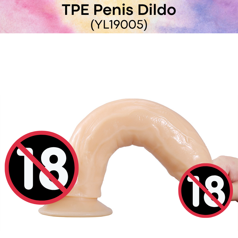 Men's Adult Toy: TPE Penis Dildo with Suction Pad (YL19005)