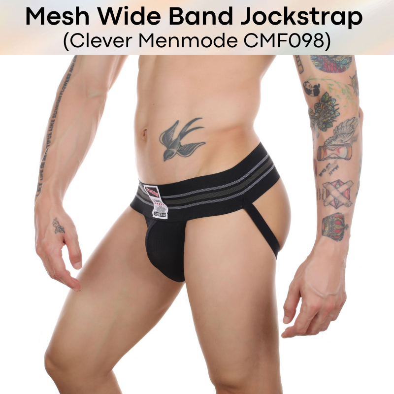 Men's Jockstrap: Nylon Mesh Jockstrap with 7.5cm Wide Waistband (CMF098)