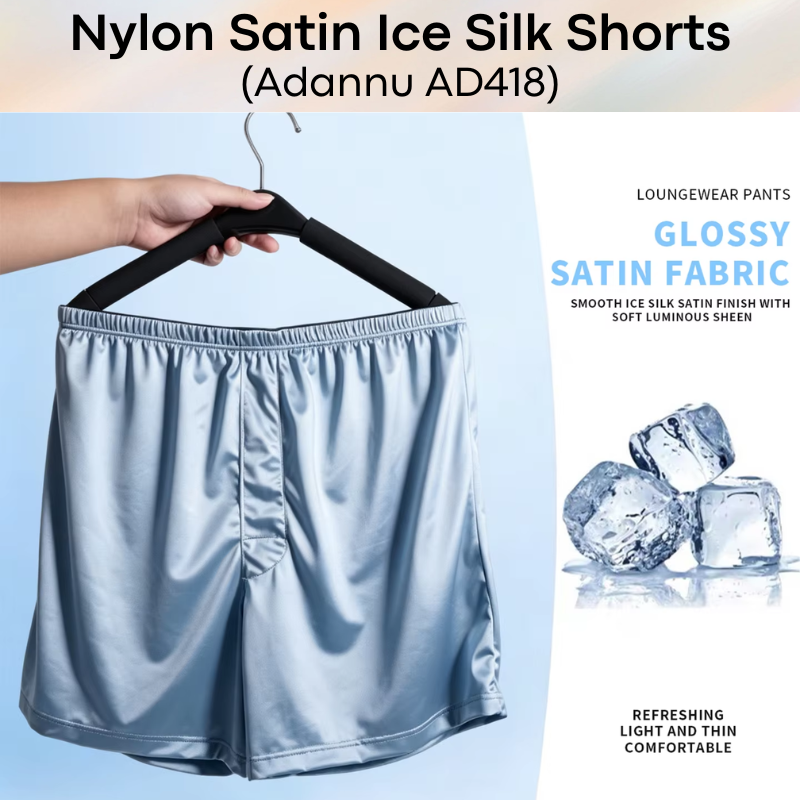 Men's Shorts: Nylon Satin Ice Silk Home Shorts (AD418)