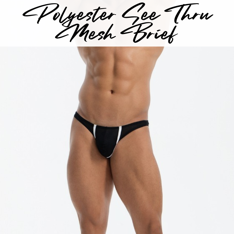 Men's Brief: Polyester Mesh See Through Low Waist Brief (GT603)