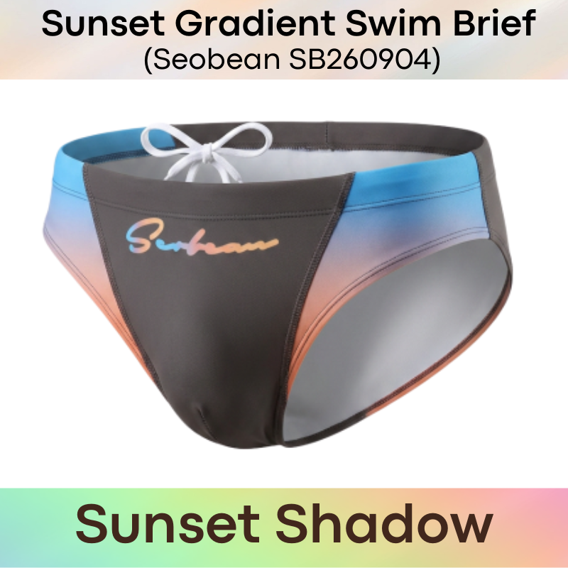 Lifestyle: Men's Sunset Gradient Printed Swimming Brief Trunks (SB260904)