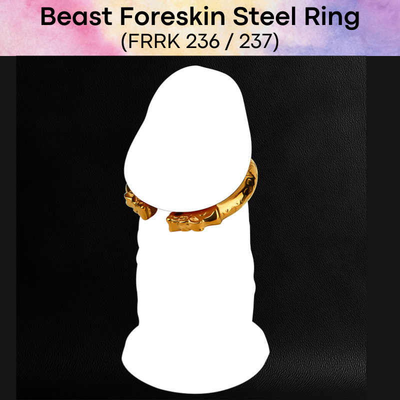 Adult Toy: Men's Foreskin Beast Design 304 Stainless Steel Ring (FRRK236/FRRK237)