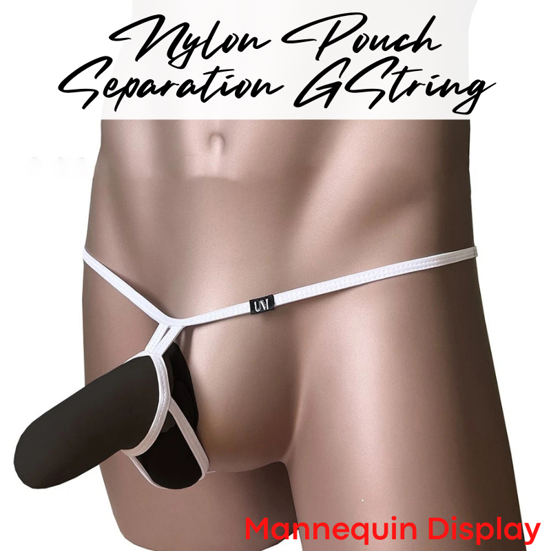 Men's GString: Nylon Pouch Separator GString Underwear (UMQ00)