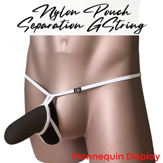 Men's GString: Nylon Pouch Separator GString Underwear (UMQ00)