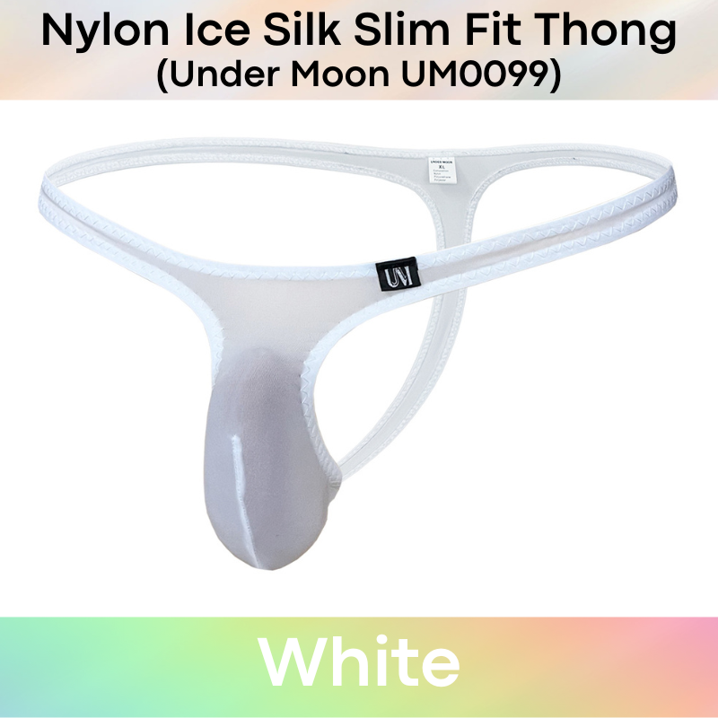 Men's Thong: Nylon Ice Silk Slim Fit Pouch Thong Underwear (UM0099)