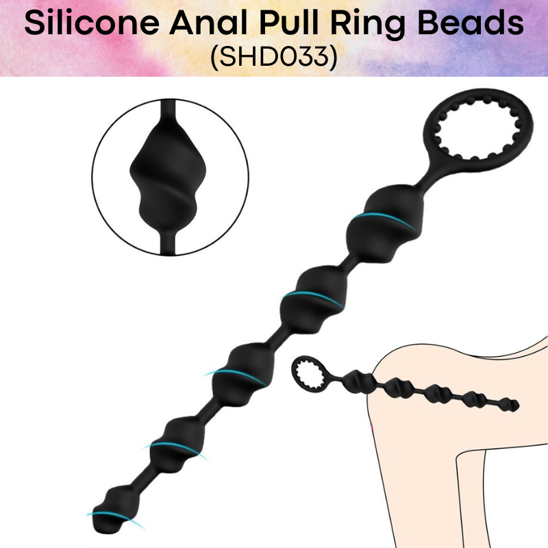 Adult Toy: Silicone Flexible Anal Spiral Bead with Pull Ring (SHD033)