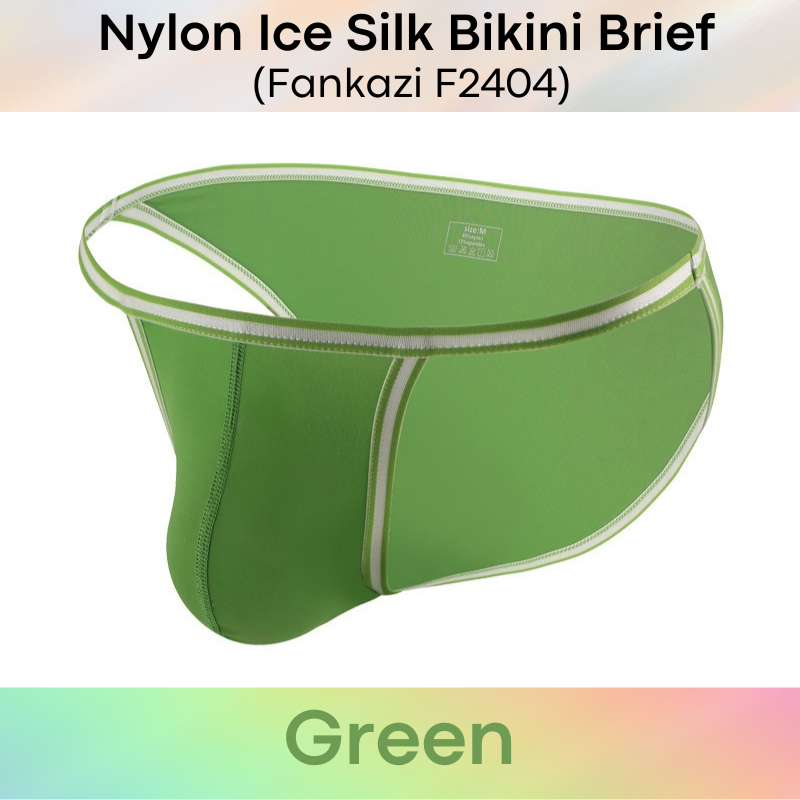 Men's Brief: Nylon Ice Silk Bikini Brief (F2404)