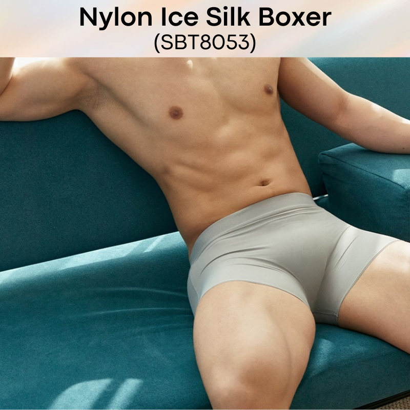 Men's Boxer: Nylon Ice Silk Boxer Trunks Underwear (SBT8053)