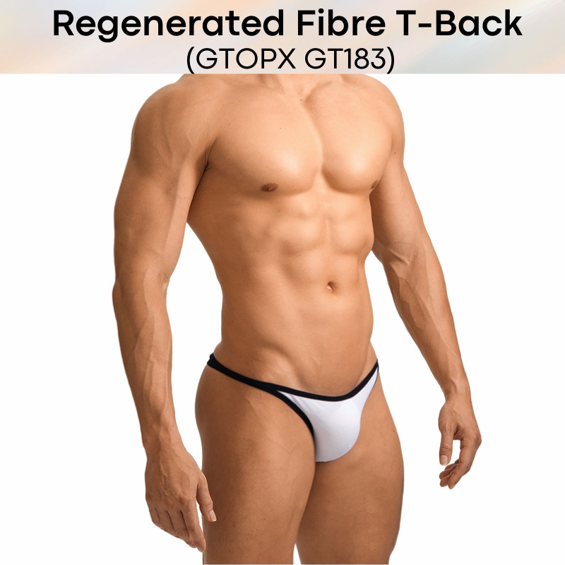 Men's Thong: Regenerated Fibre Line Textured Low Waist T Back (GT183)