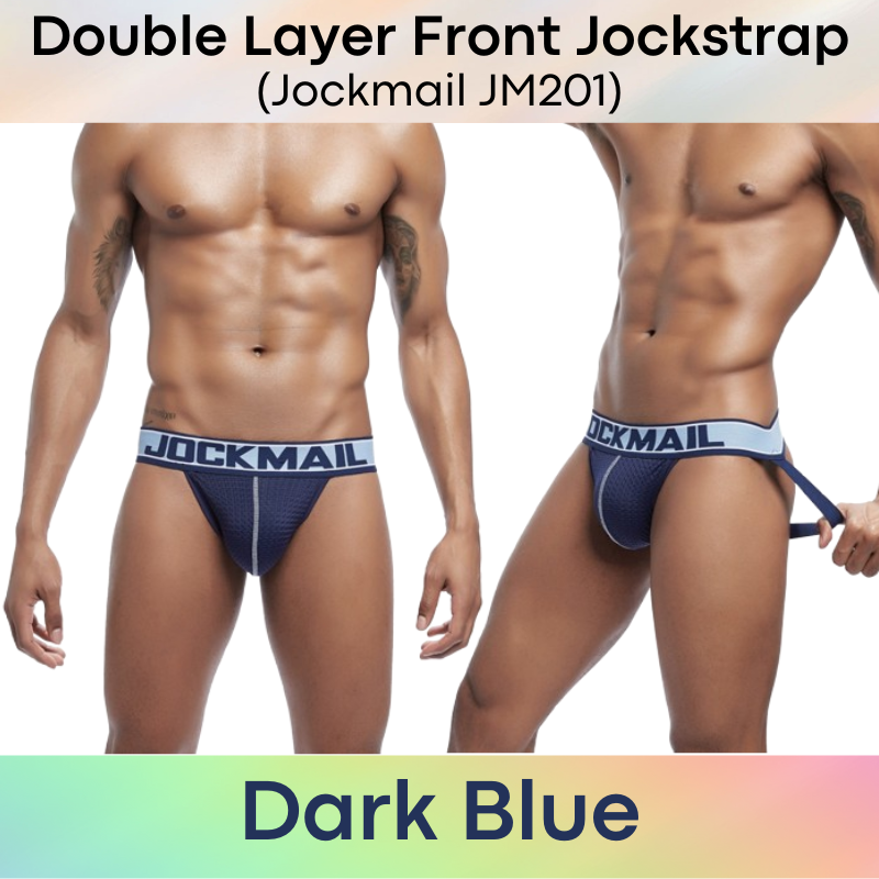 Men's Jockstrap: Double Layer Mesh Sports Jockstrap with Wide Waistband (JM201)