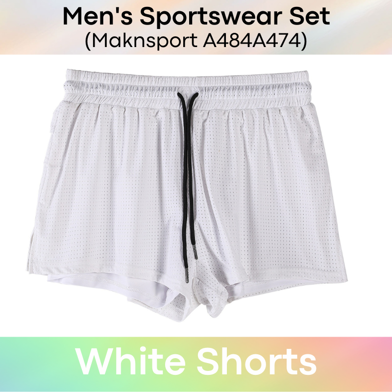 Men's Sportswear : Sleeveless Tee and Shorts with Inner Anti-Abrasion Tights (Maknsport A484/A474)