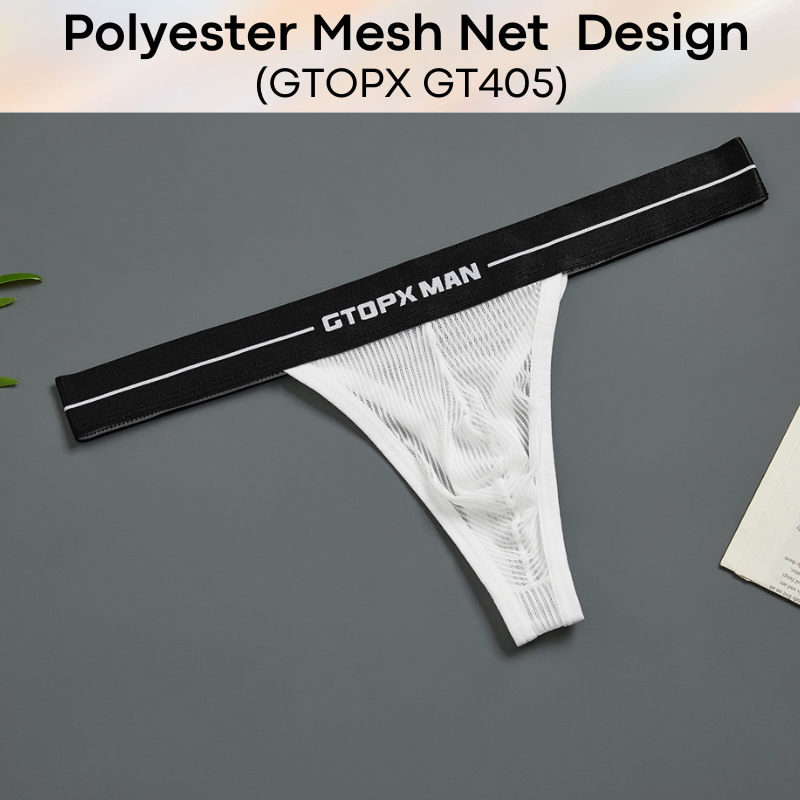 Men's Thong : Polyester Mesh Net Design, Ice Silk Thong (GTOPX GT405)