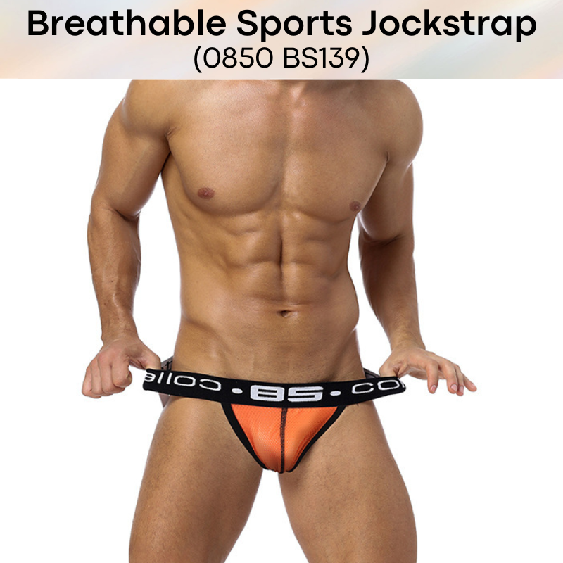 Men's Jockstrap: Nylon Perforated Sports Jockstrap with Spandex Waistband (BS139)