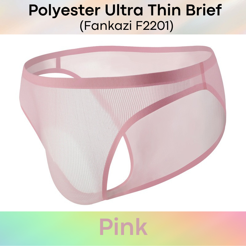 Men's Brief: Polyester Ice Silk Ultra Thin No Line Brief Underwear Underwear (F2201)