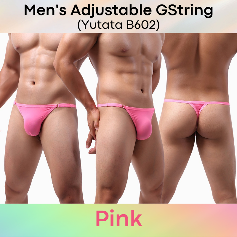 Men's GString : Adjustable Strap Ice Silk Underwear (B602)