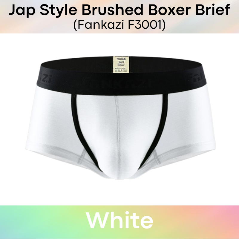 Men's Boxer: Polyester Jap Style Metallic Brushed Boxer Brief Underwear (F3001)