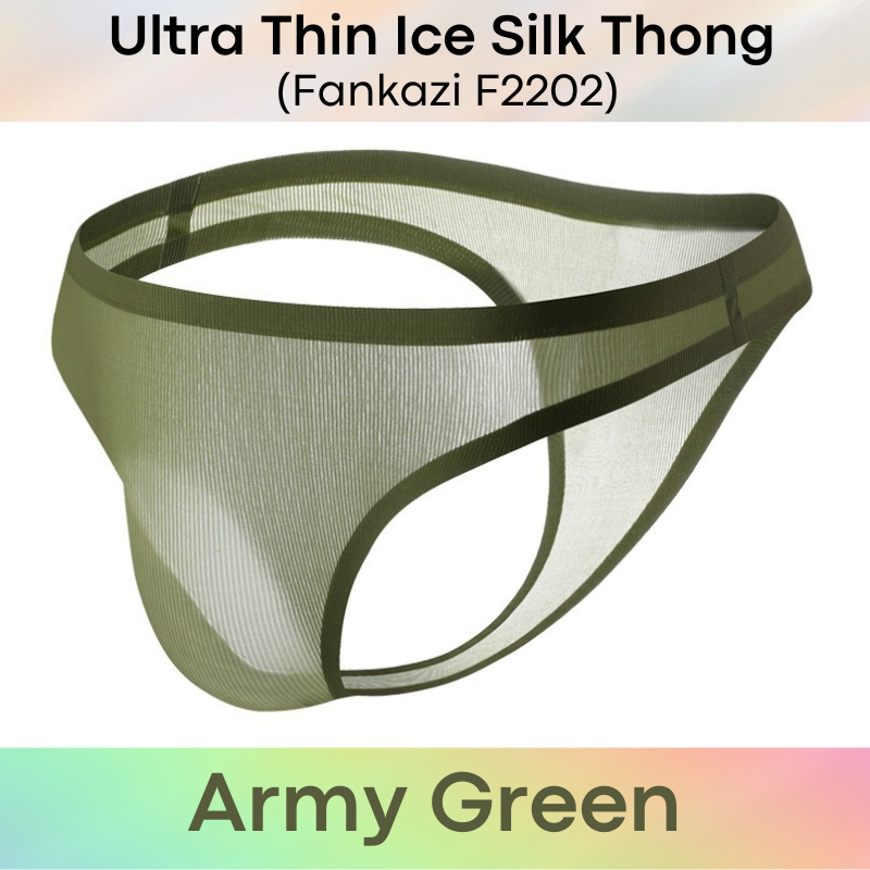 Men's Thong : Ice Silk Ultra Thin Underwear (Fankazi F2202)