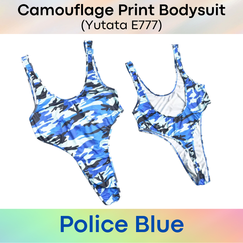 Men's Bodysuit: Polyester Camouflage Print Thong Bodysuit Underwear (E777)