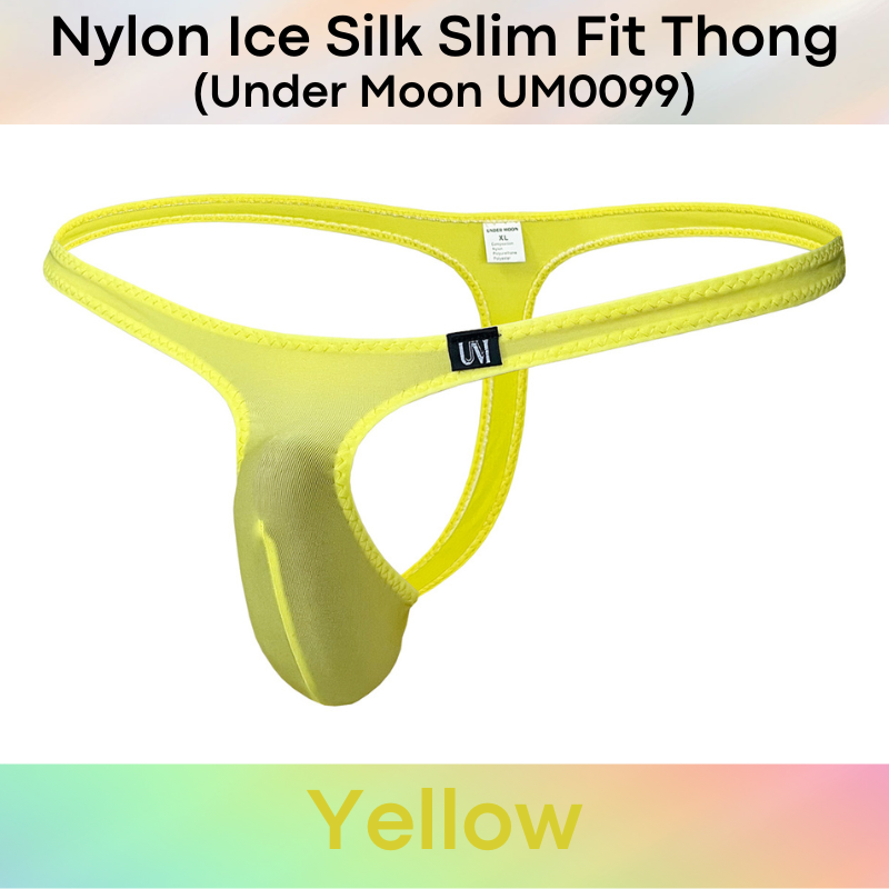 Men's Thong: Nylon Ice Silk Slim Fit Pouch Thong Underwear (UM0099)