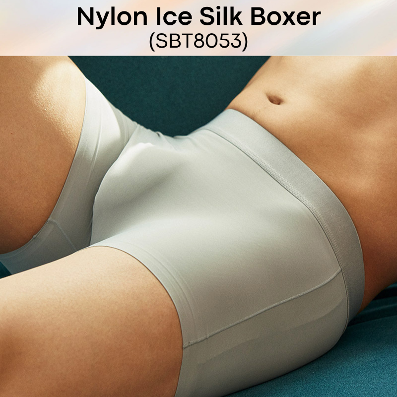 Men's Boxer: Nylon Ice Silk Boxer Trunks Underwear (SBT8053)