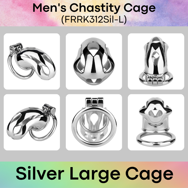 Adult Toy: Men's 304 Stainless Steel Cobra Head Chastity Cage (FRRK312)