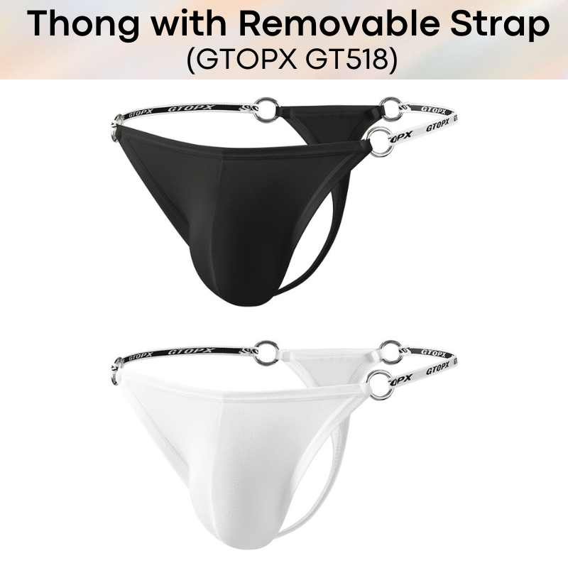 Men's Thong: Viscose Fibre Thong and Removable Suspender Set (GT518/GT519)