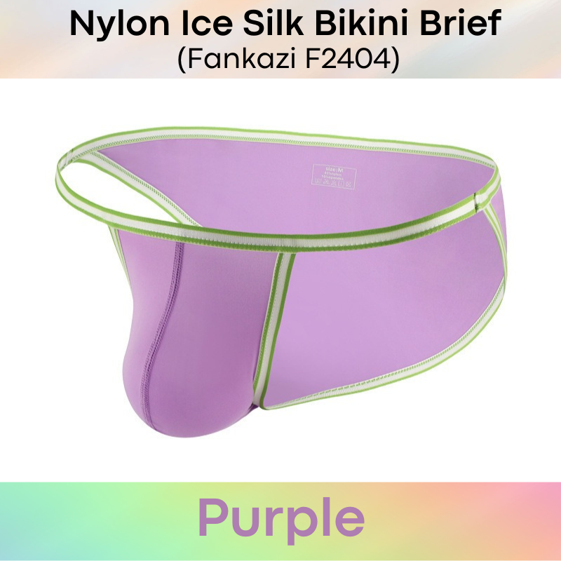 Men's Brief: Nylon Ice Silk Bikini Brief (F2404)