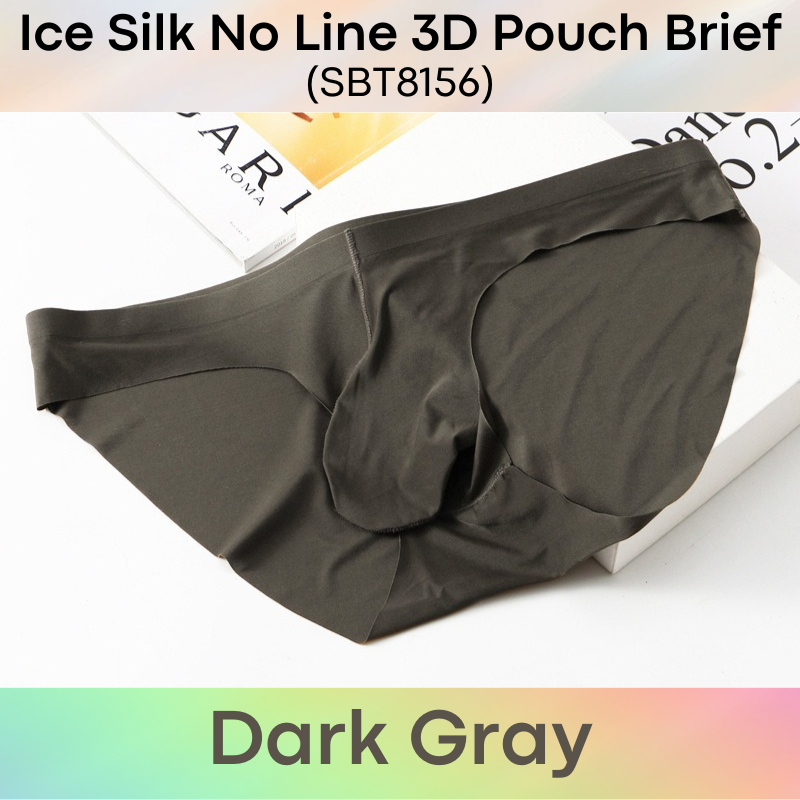 Men's Brief : Nylon Ice Silk, No Line, 3D Pouch Brief Underwear (SBT8156)