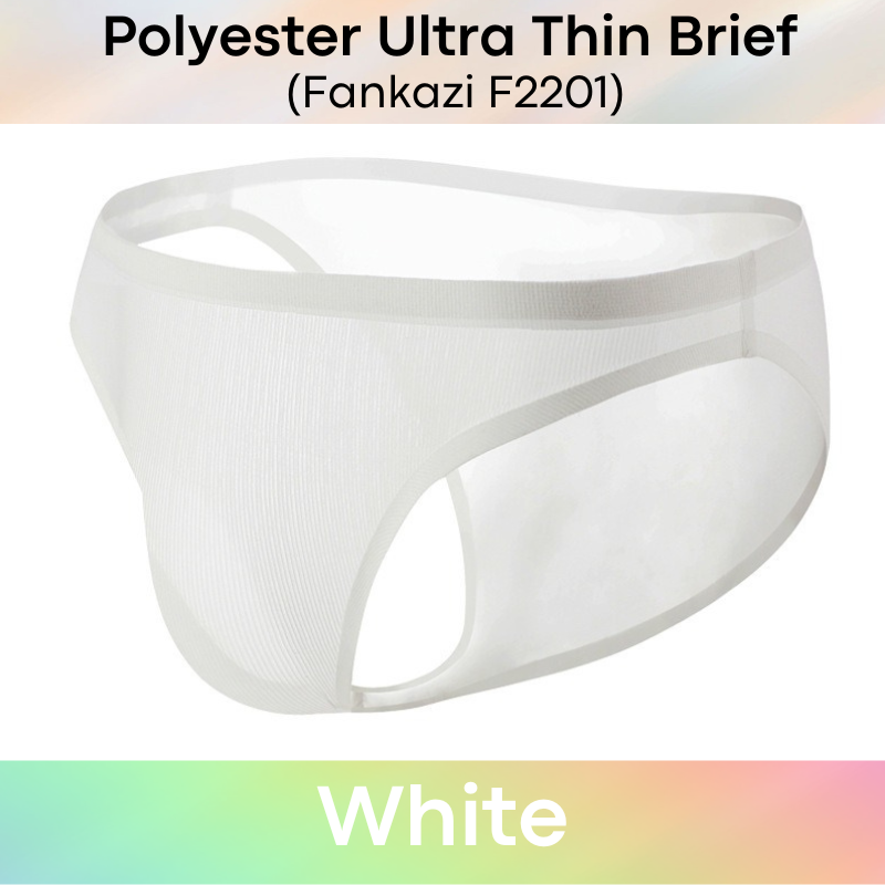 Men's Brief: Polyester Ice Silk Ultra Thin No Line Brief Underwear Underwear (F2201)