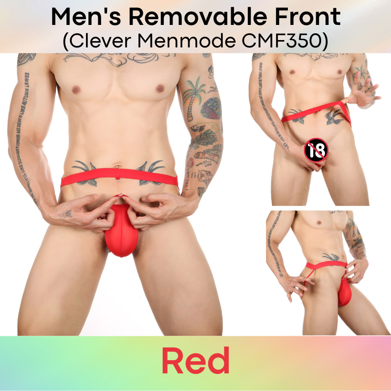 Men's Jockstrap : Removable Front with Snap-On Clip (Clever Menmode CMF350)