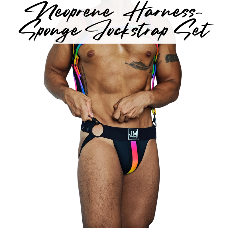 Men's Jockstrap: Neoprene Harness and Jockstrap Set (JM993JM278)