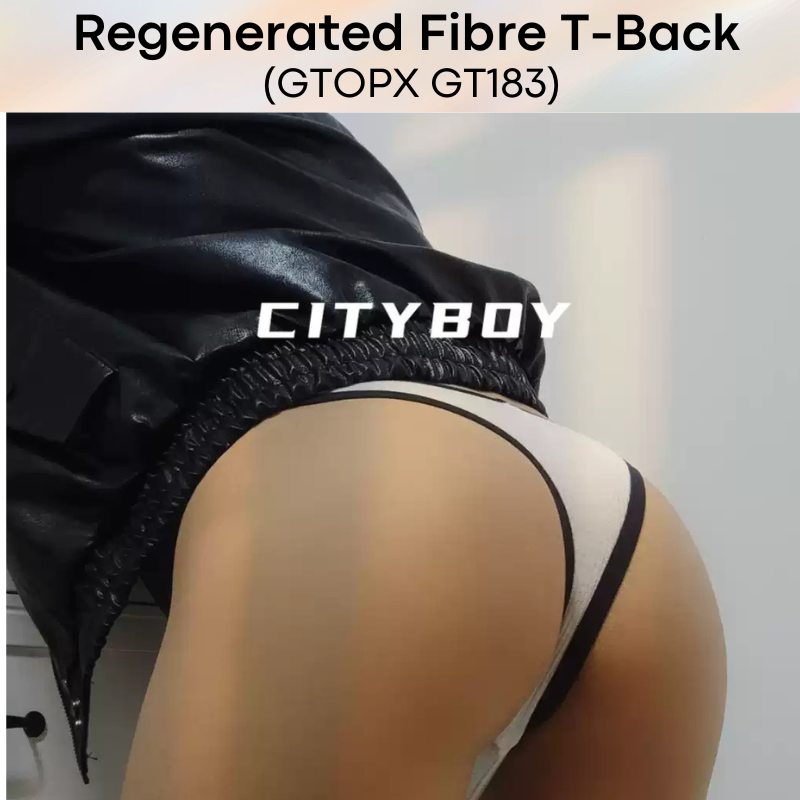 Men's Thong: Regenerated Fibre Line Textured Low Waist T Back (GT183)