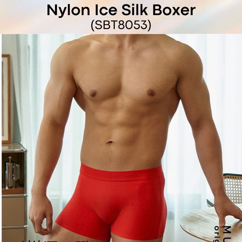 Men's Boxer: Nylon Ice Silk Boxer Trunks Underwear (SBT8053)