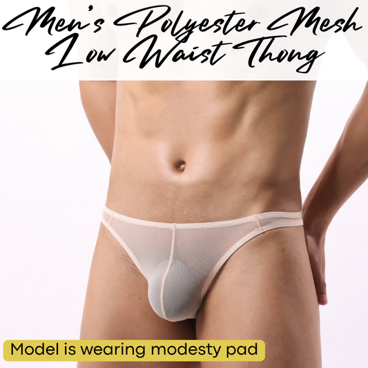 Men's Thong: Polyester Mesh Low Waist Thong (Y98)