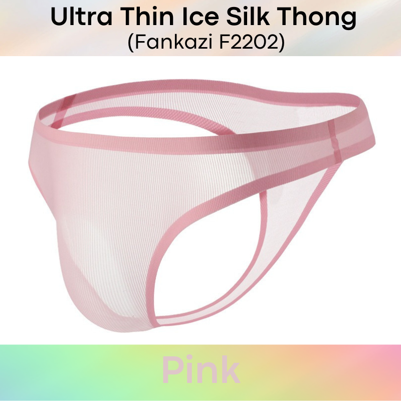 Men's Thong : Ice Silk Ultra Thin Underwear (Fankazi F2202)