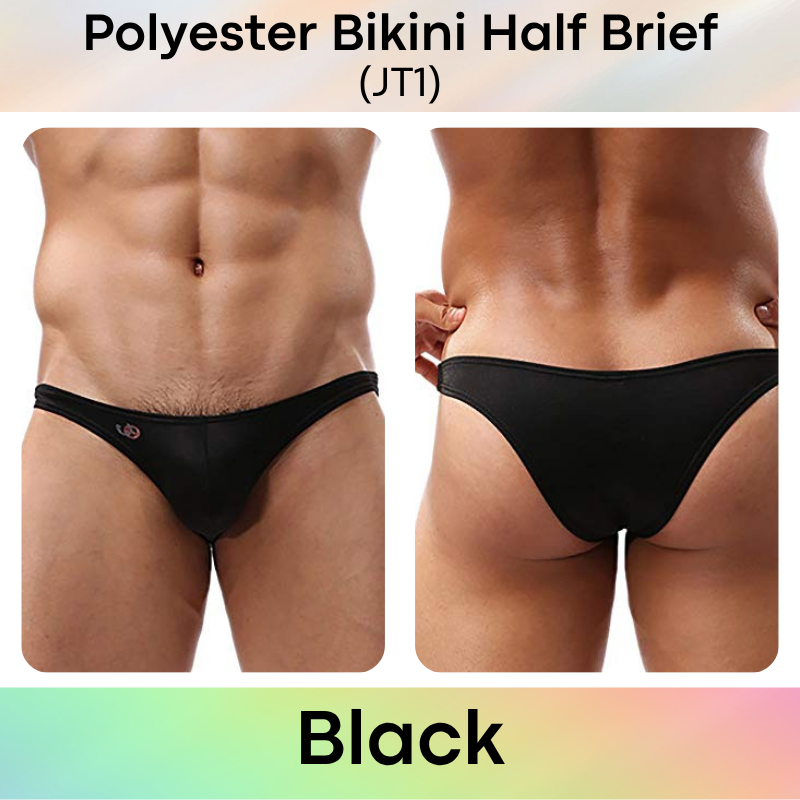 Men's Brief: Polyester Half Brief Bikini Underwear (JT1)