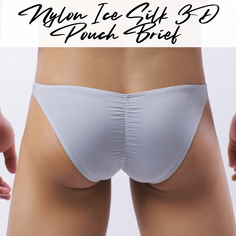 Men's Brief: Nylon Ice Silk Brief with 3D Pouch and Rear Mid Insewn (F2403)