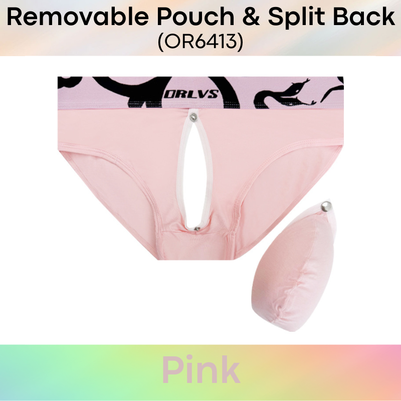 Men's Brief: Modal Fabric Brief with Removable Pouch and Slit Open Back Underwear (OR6413)