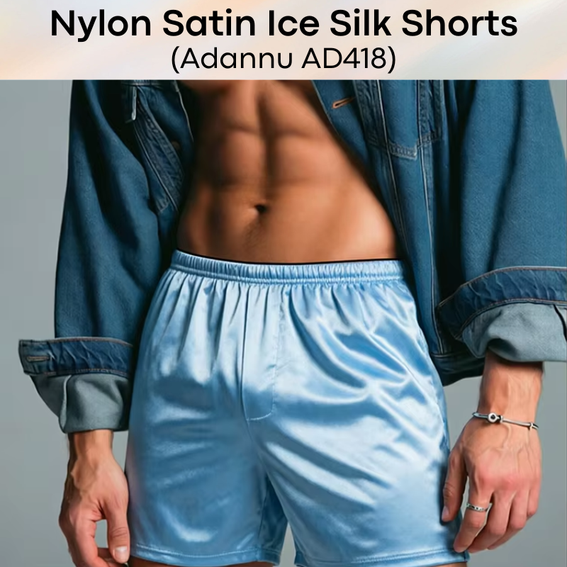 Men's Shorts: Nylon Satin Ice Silk Home Shorts (AD418)