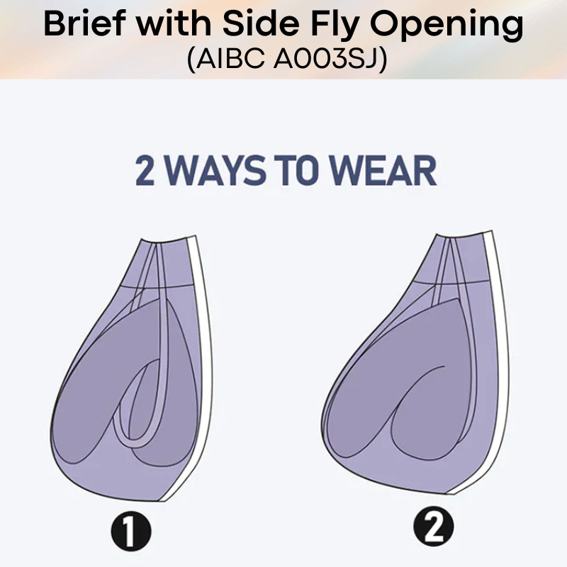 Men's Brief: Polyester Brief with Side Fly Opening Underwear (A003SJ)
