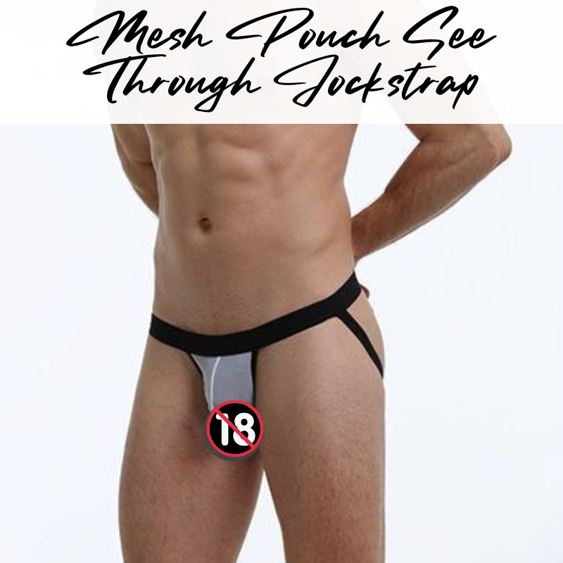 Men's Jockstrap: Polyester Mesh See Through 3D Pouch Jockstrap Underwear (KS1913SD)