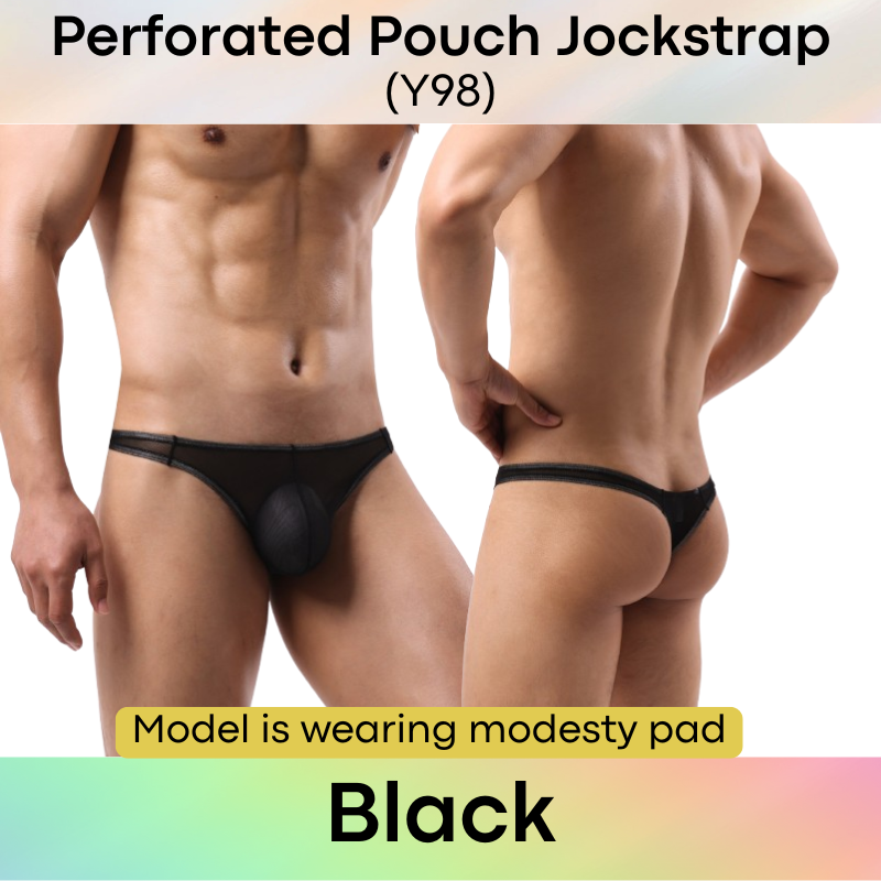 Men's Thong: Polyester Mesh Low Waist Thong (Y98)