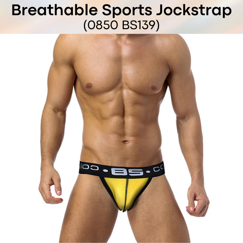 Men's Jockstrap: Nylon Perforated Sports Jockstrap with Spandex Waistband (BS139)